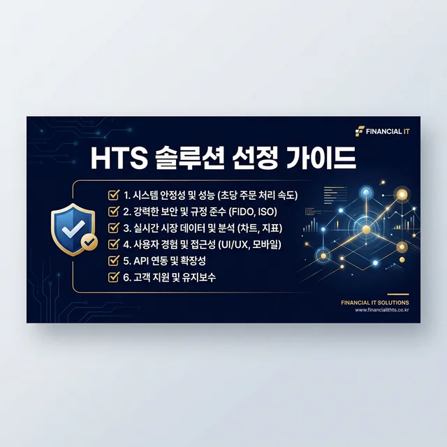 2026년 해외선물솔루션 업체 선정 가이드 — HTS솔루션 고를 때 반드시 확인할 5가지